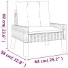 Loungegrupp med dynor 4 delar konstrotting och massivt trä vidaXL – miniatyr 10
