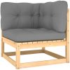 Loungegrupp med dynor 4 delar massiv furu vidaXL – miniatyr 3