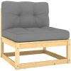 Loungegrupp med dynor 4 delar massiv furu vidaXL – miniatyr 4