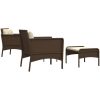 Loungegrupp med dynor 5 delar brun konstrotting vidaXL – miniatyr 5