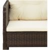 Loungegrupp med dynor 5 delar brun konstrotting vidaXL – miniatyr 7