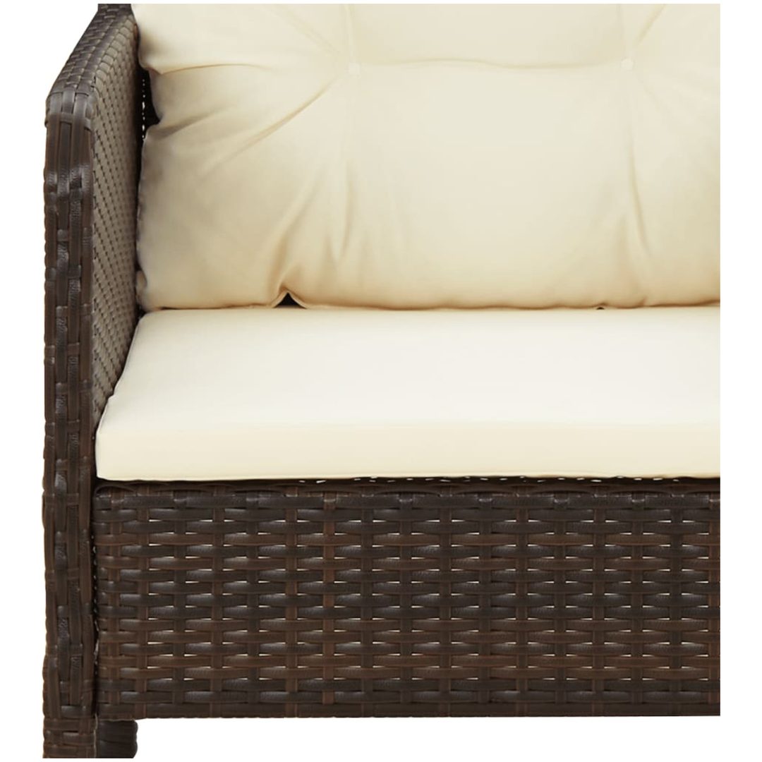 Loungegrupp med dynor 5 delar brun konstrotting vidaXL – bild 7