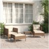 Loungegrupp med dynor 5 delar brun konstrotting vidaXL – miniatyr 1