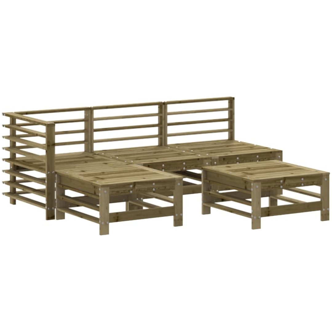 Loungegrupp med dynor 5 delar impregnerad furu vidaXL – bild 2