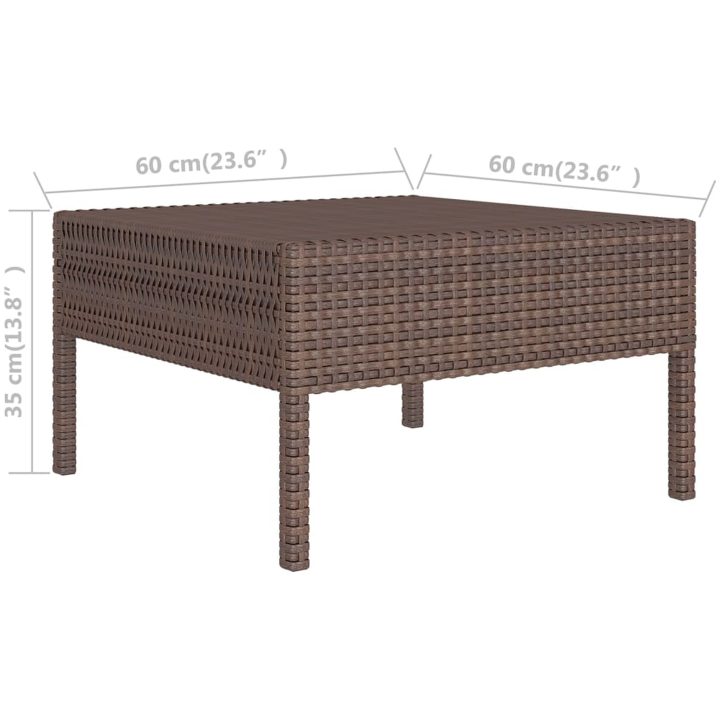 Loungegrupp med dynor 5 delar konstrotting brun vidaXL – bild 10