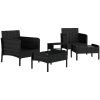 Loungegrupp med dynor 5 delar konstrotting svart vidaXL – miniatyr 4