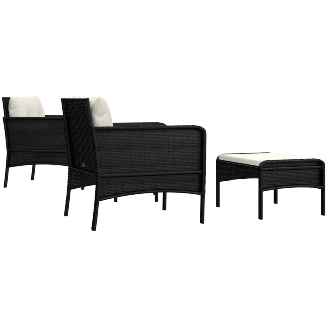 Loungegrupp med dynor 5 delar konstrotting svart vidaXL – bild 5
