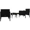 Loungegrupp med dynor 5 delar konstrotting svart vidaXL – miniatyr 6