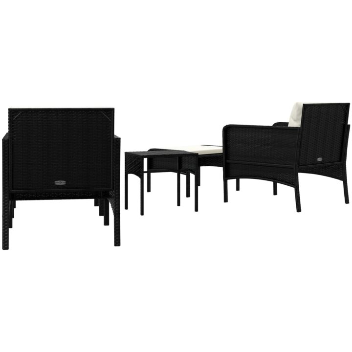 Loungegrupp med dynor 5 delar konstrotting svart vidaXL – bild 6