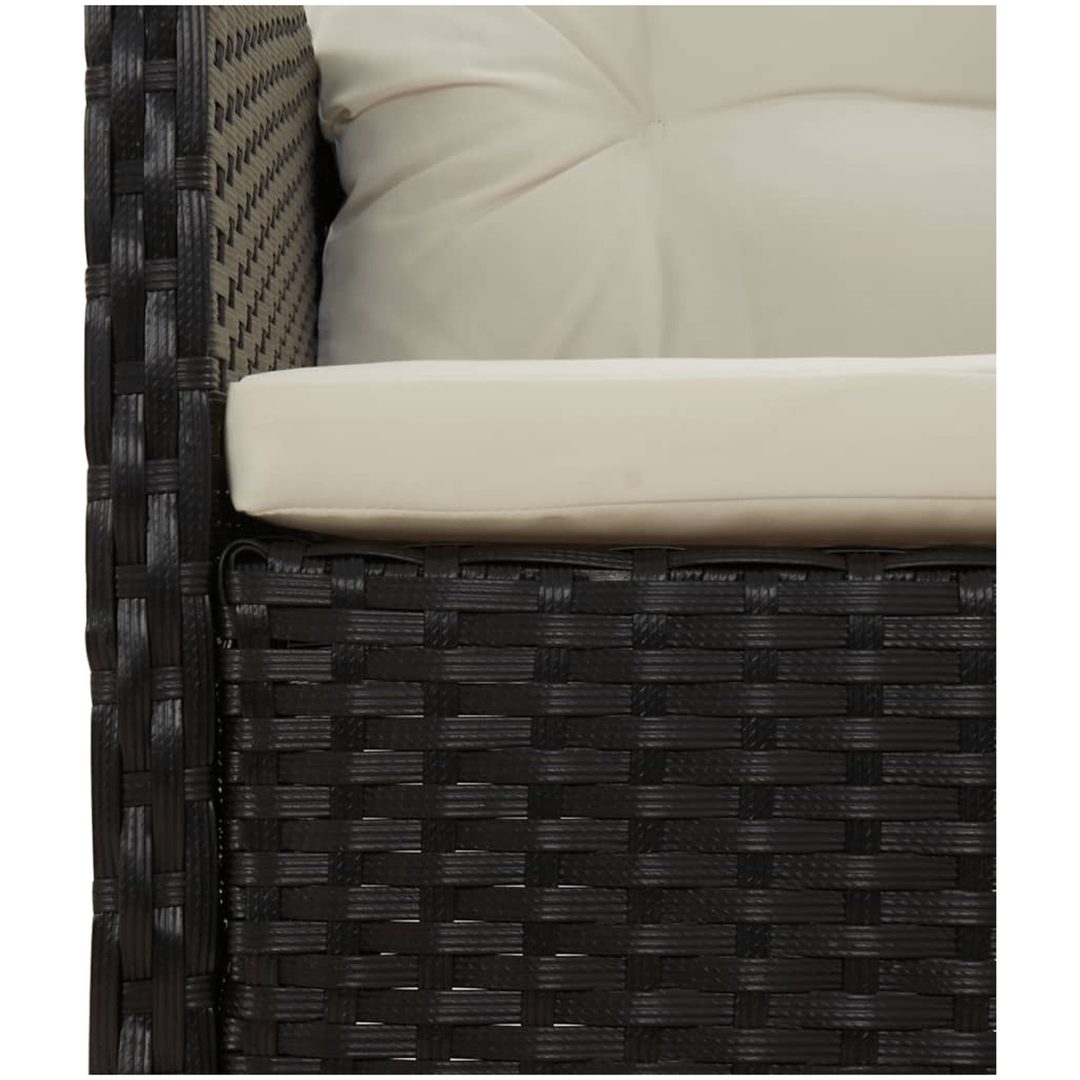 Loungegrupp med dynor 5 delar konstrotting svart vidaXL – bild 7