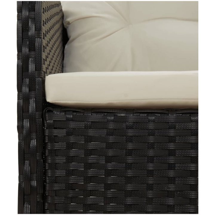 Loungegrupp med dynor 5 delar konstrotting svart vidaXL – bild 7