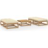 Loungegrupp med dynor 5 delar massiv furu vidaXL – miniatyr 1