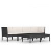 Loungegrupp med dynor 6 delar svart konstrotting vidaXL – miniatyr 2