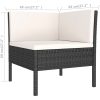 Loungegrupp med dynor 6 delar svart konstrotting vidaXL – miniatyr 6