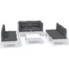 Loungegrupp med dynor 7 delar massiv furu vidaXL – miniatyr 2