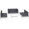 Loungegrupp med dynor 7 delar massiv furu vidaXL – miniatyr 3