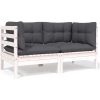 Loungegrupp med dynor 7 delar massiv furu vidaXL – miniatyr 6