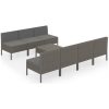 Loungegrupp med dynor 8 delar grå konstrotting vidaXL – miniatyr 2