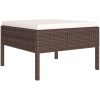 Loungegrupp med dynor 8 delar konstrotting brun vidaXL – miniatyr 3
