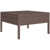 Loungegrupp med dynor 8 delar konstrotting brun vidaXL – miniatyr 4