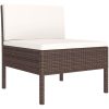 Loungegrupp med dynor 8 delar konstrotting brun vidaXL – miniatyr 6