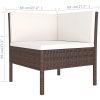 Loungegrupp med dynor 8 delar konstrotting brun vidaXL – miniatyr 9