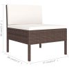 Loungegrupp med dynor 8 delar konstrotting brun vidaXL – miniatyr 10
