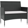 Loungegrupp med dynor 8 delar konstrotting svart vidaXL – miniatyr 3