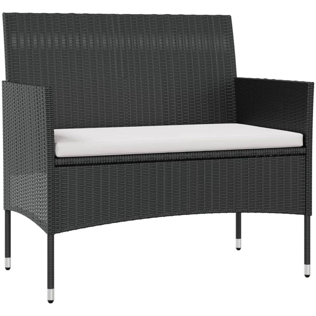 Loungegrupp med dynor 8 delar konstrotting svart vidaXL – bild 3