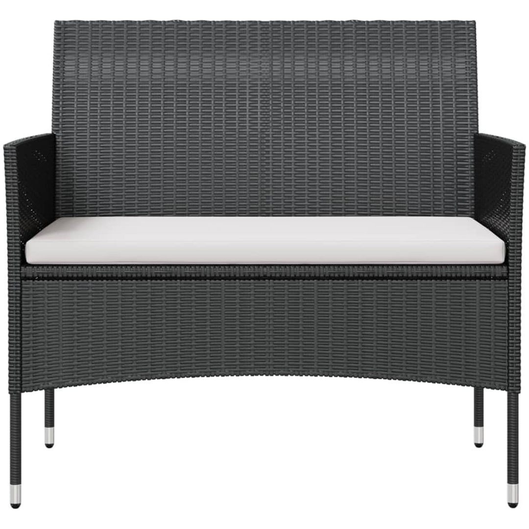 Loungegrupp med dynor 8 delar konstrotting svart vidaXL – bild 4