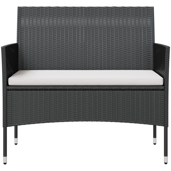 Loungegrupp med dynor 8 delar konstrotting svart vidaXL – bild 4
