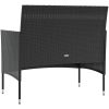 Loungegrupp med dynor 8 delar konstrotting svart vidaXL – miniatyr 5