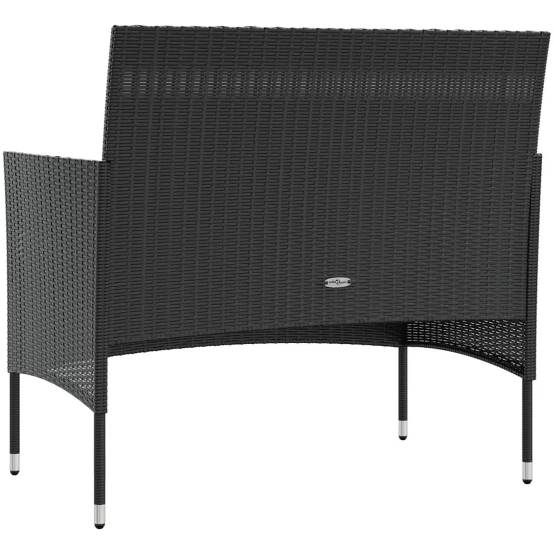 Loungegrupp med dynor 8 delar konstrotting svart vidaXL – bild 5