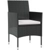 Loungegrupp med dynor 8 delar konstrotting svart vidaXL – miniatyr 6