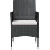 Loungegrupp med dynor 8 delar konstrotting svart vidaXL – miniatyr 7