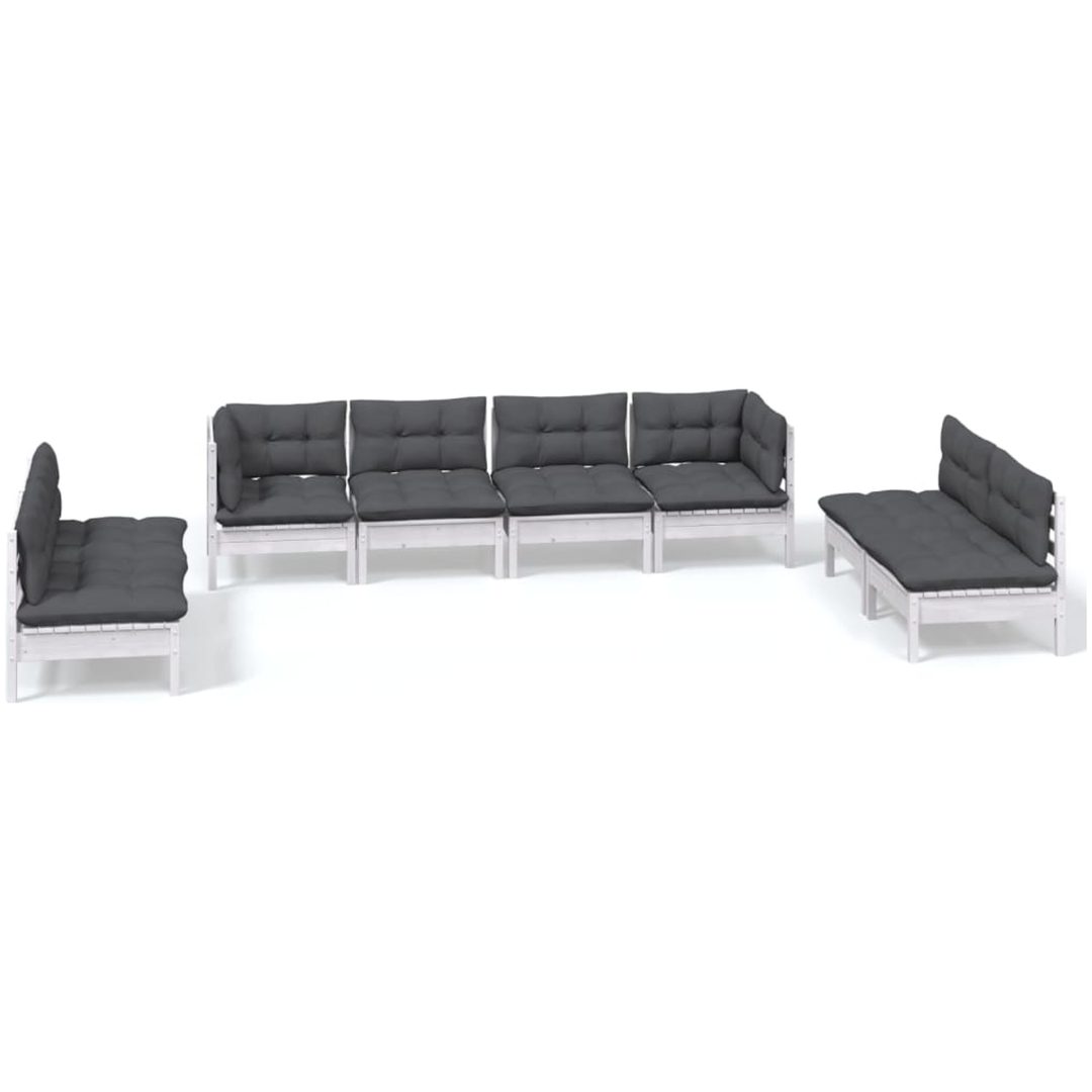 Loungegrupp med dynor 8 delar massiv furu vidaXL – bild 2