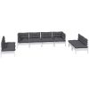 Loungegrupp med dynor 8 delar massiv furu vidaXL – miniatyr 3