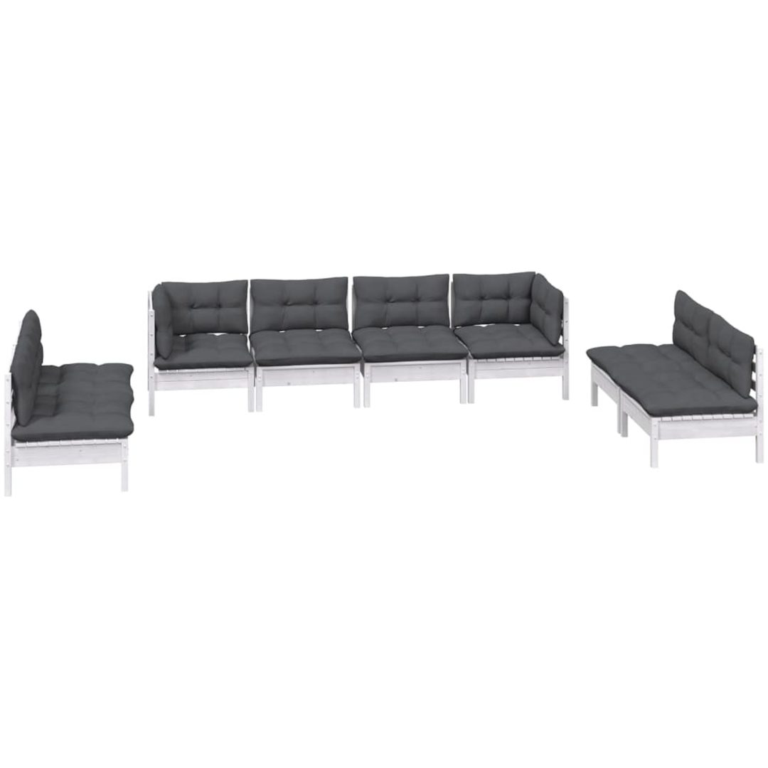 Loungegrupp med dynor 8 delar massiv furu vidaXL – bild 3