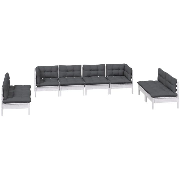 Loungegrupp med dynor 8 delar massiv furu vidaXL – bild 3