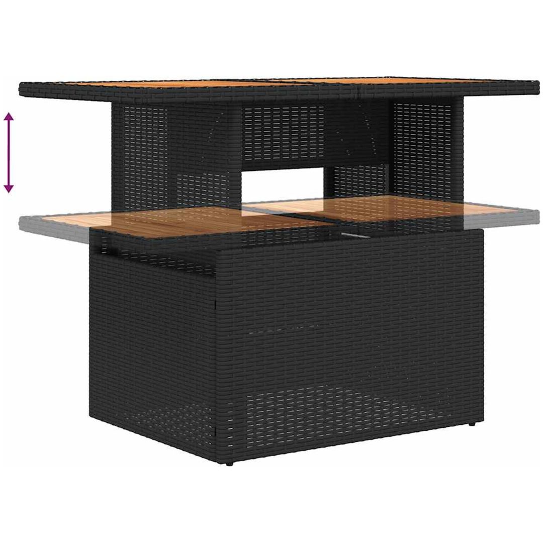 Loungegrupp med dynor 8 delar svart konstrotting vidaXL – bild 8
