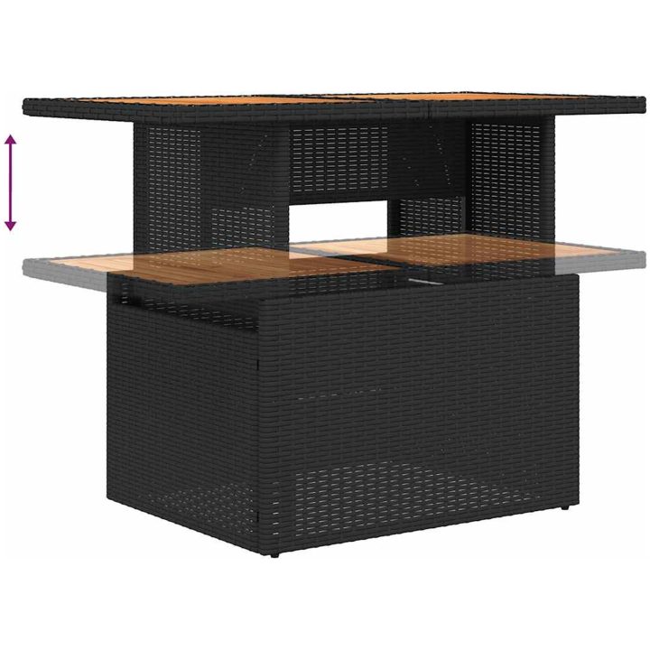 Loungegrupp med dynor 8 delar svart konstrotting vidaXL – bild 8