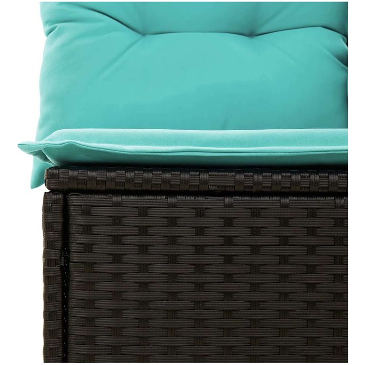 Loungegrupp med dynor 8 delar svart konstrotting vidaXL – bild 10