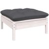 Loungegrupp med dynor 8 delar vit massiv furu vidaXL – miniatyr 6