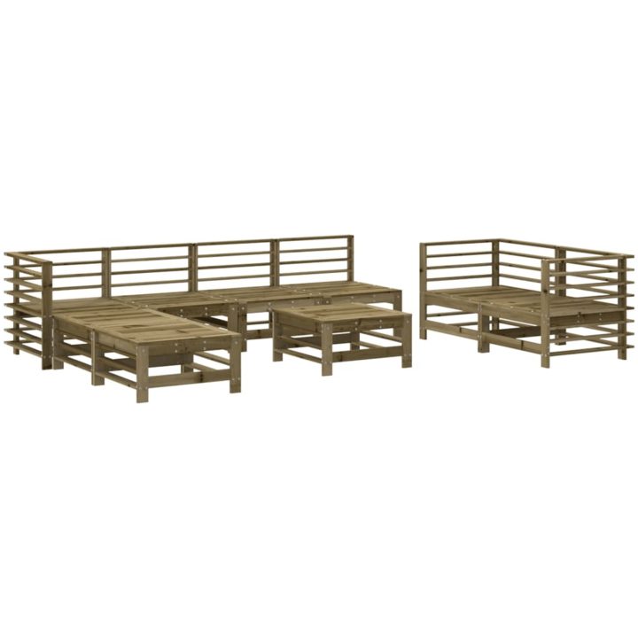 Loungegrupp med dynor 9 delar impregnerad furu vidaXL – bild 2