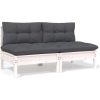 Loungegrupp med dynor 9 delar massiv furu vidaXL – miniatyr 4