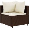 Loungegrupp med dynor brun konstrotting vidaXL – miniatyr 3