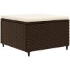 Loungegrupp med dynor brun konstrotting vidaXL – miniatyr 5