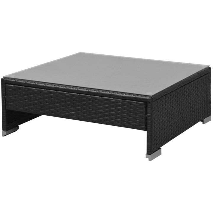Loungegrupp med soltak 7 delar konstrotting svart vidaXL – bild 7