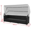 Loungegrupp med soltak 7 delar konstrotting svart vidaXL – miniatyr 8