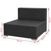 Loungegrupp med soltak 7 delar konstrotting svart vidaXL – miniatyr 9